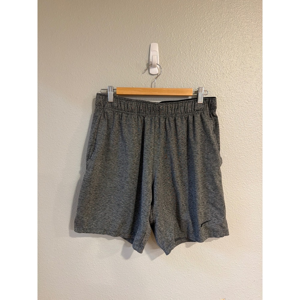Nike Dri-FIT Training Shorts Mens Large Gray Heathered Athletic Workout Gym